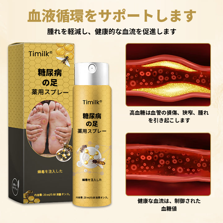 🔥🔥【公式ブランドショップ】Timilk® 蜂毒配合・糖尿病足用治癒スプレー