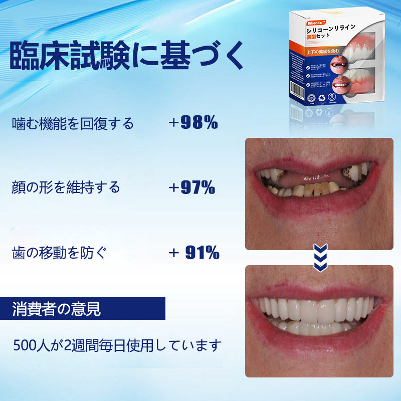 Bikenda® シリコーン義歯定規セット（✅ 試験済み・信頼の品質・歯科医師推奨）🔥